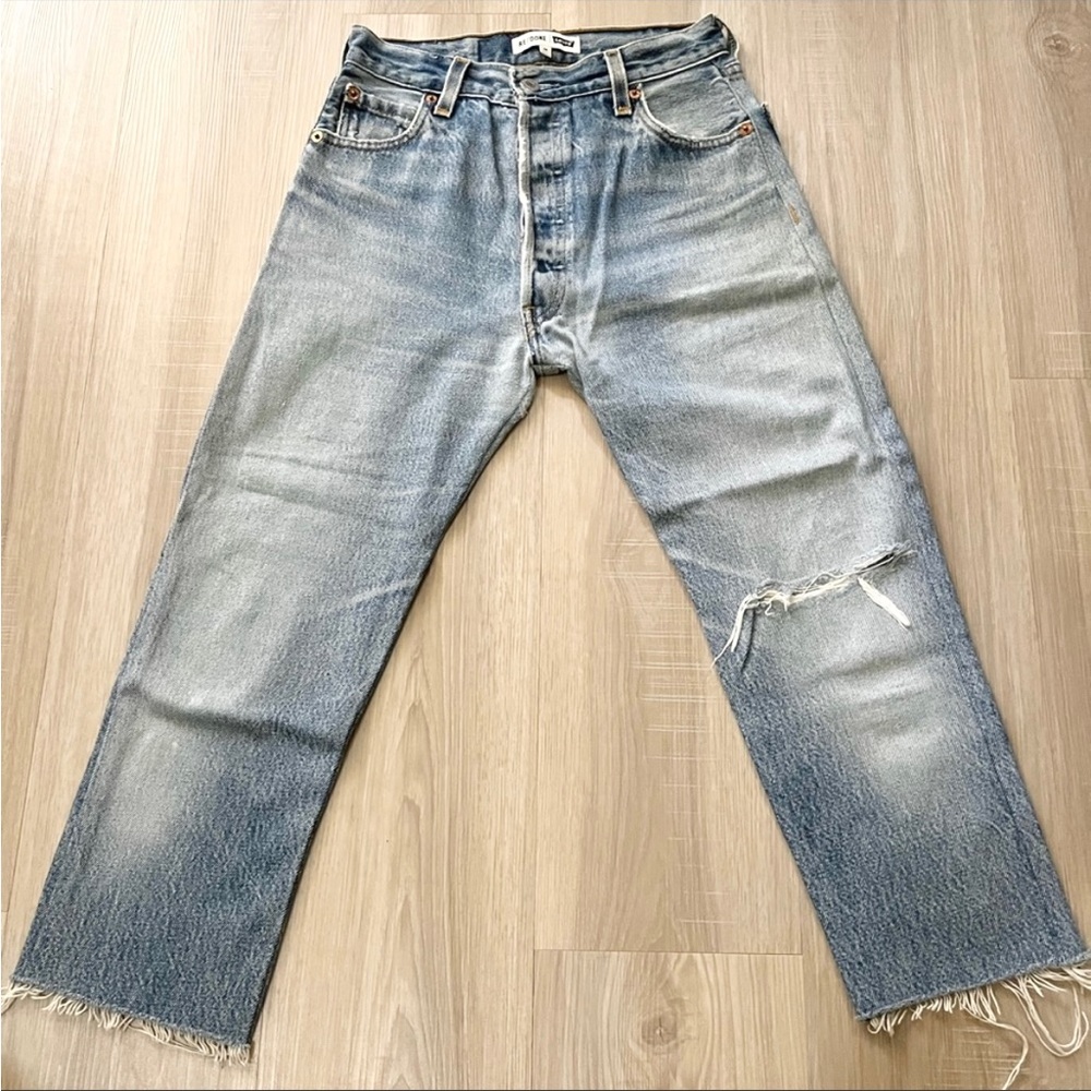 Redone vintage levi’s high rise straight cropped jeans